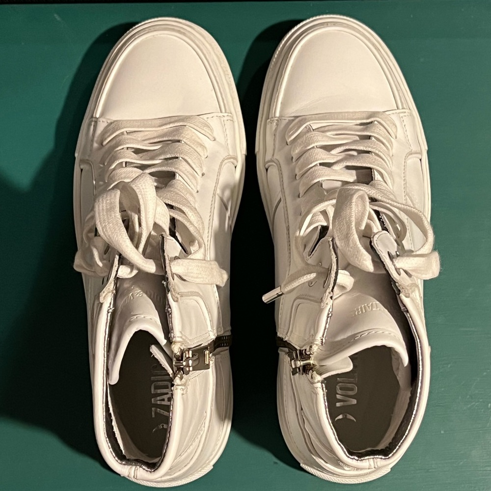 Zadig et Voltaire White High Flash Sneakers Size 7